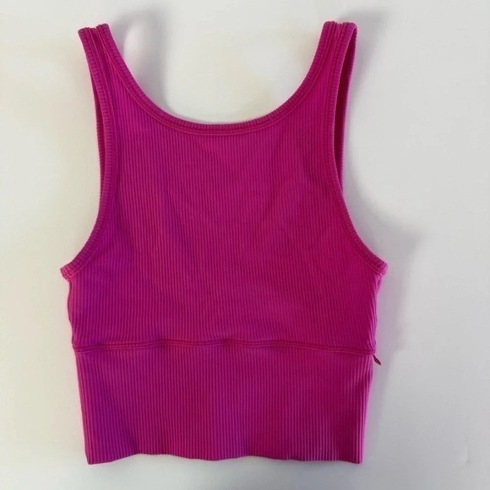 Lululemon Power Pivot Tank Top SIze XS Pink Cropped Reversible Yoga Pilates